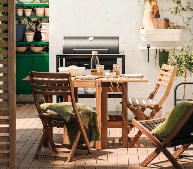 wooden garden furniture from IKEA bought with an online gift voucher
